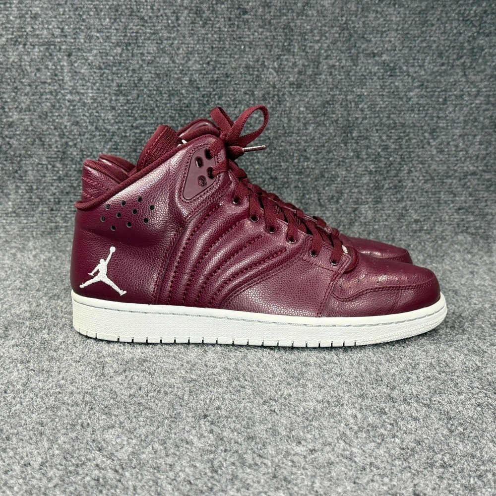 Jordan 1 Flight 4 Shoes Men's 9.5 Maroon Leather Athletic Retro Hooping Sneakers